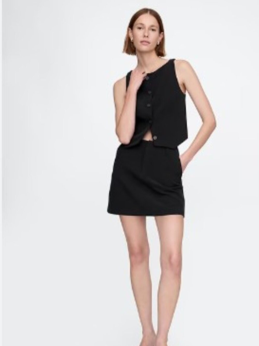 Gap Boatneck crop vest and mini skort (Navy)